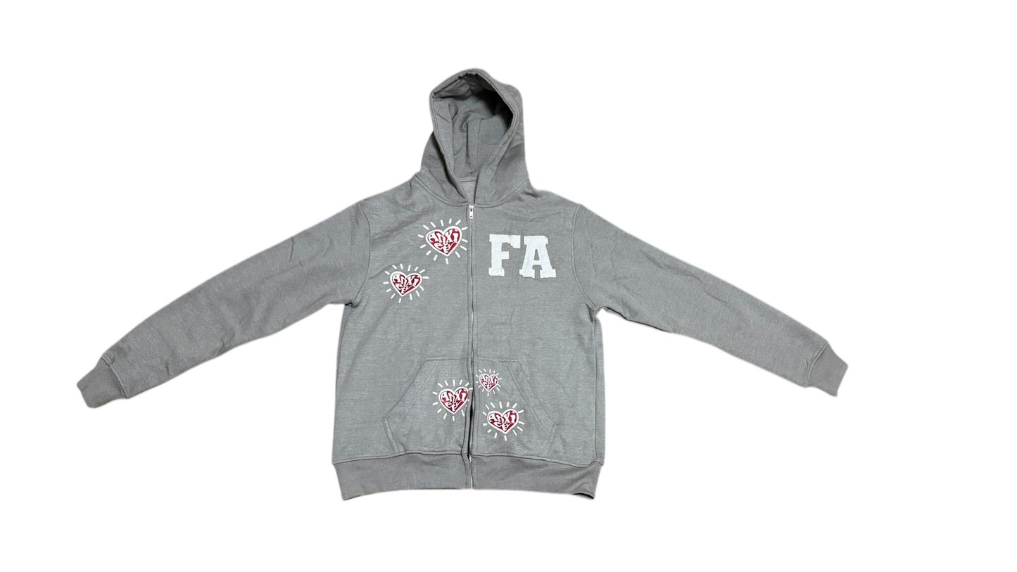 FA Zip-Up Hoodie limited edition Grey