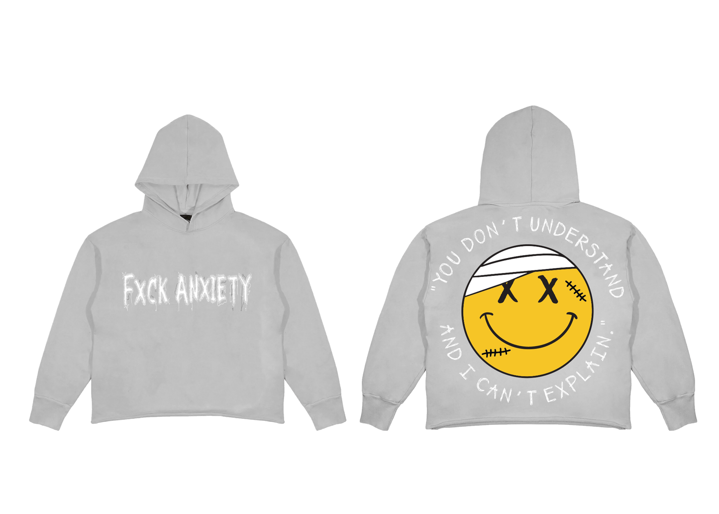 FXCK ANXIETY HOODIE GREY